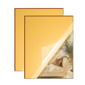 Gold Mirror Acrylic Sheet - 12x16 inches, 2 Pieces | 1/8" Thick Reflective Plexiglass for Crafting, Signage, DIY Projects (30X40 cm)