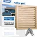 18" x 18" Wood Gable Vent with Metal Screen Heavy-Duty Mesh, Paintable Finish, Perfect for Attics & Outdoor Sheds, Vent Opening: 16" x 16"