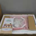 OOOK Kids Vanity Set,Table & Chair Vanity Set with Mirror, Includes 15 pcs Multiple Make up Accessories, Makeup Dressing Table with Storage Drawer, Pink