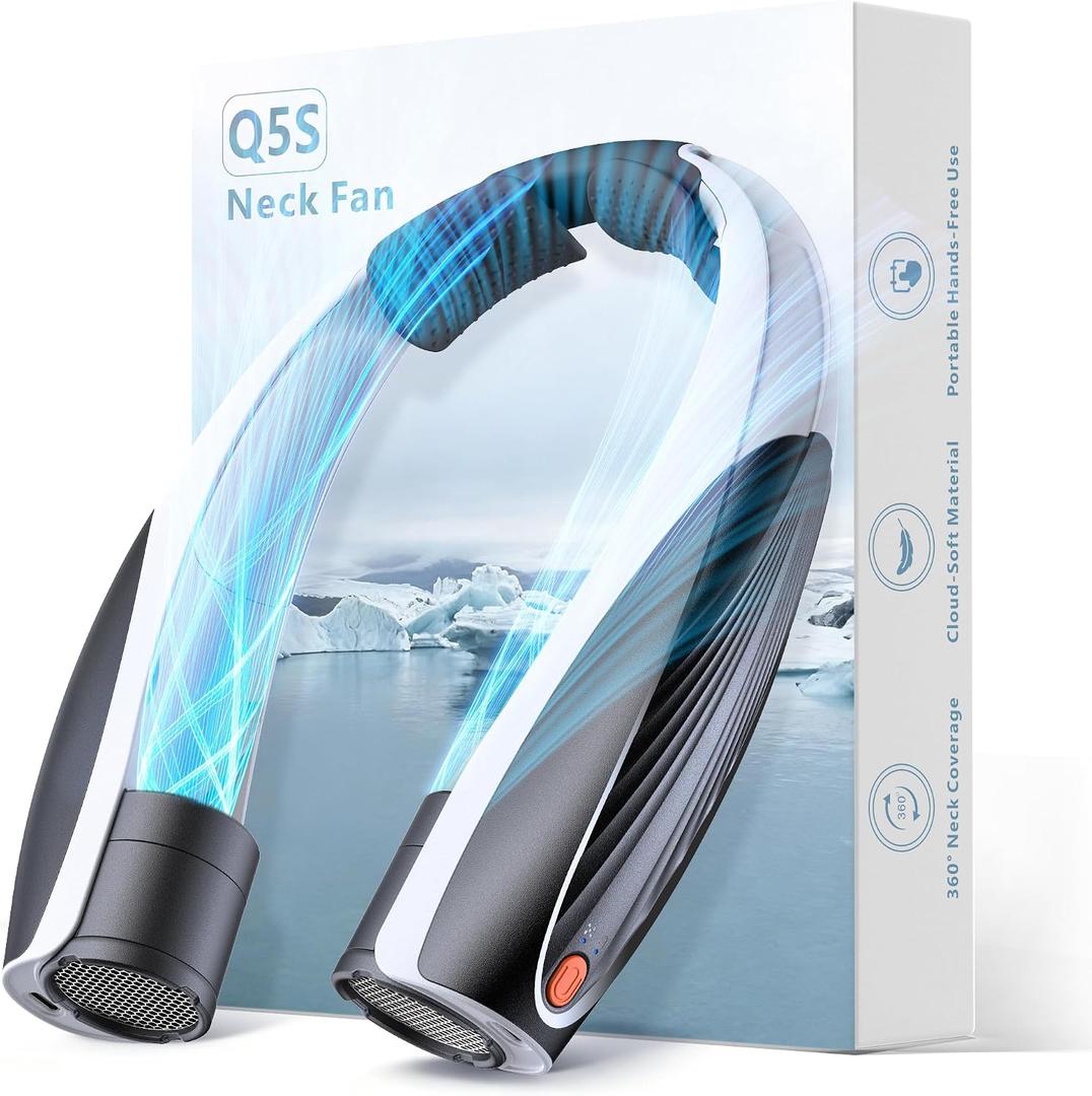 Portable Neck Fan, Max 20H, Rechargeable Personal Fan with 6000mAh Battery, 360 Cooling, 6 Speeds Hands-Free Wearable Fan, Gifts for Men, Women, Travel, World Cup, Outdoor
