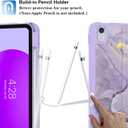Supveco Case for iPad (A16) 11th Generation 11 inch (2025),iPad 10th Generation 10.9 inch (2022) with Pencil Holder-[Auto Wake/Sleep],Premium Folio Stand Case with Soft TPU Back Cover-Marble Lilac