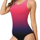 Beautikini Period Swimwear Women's One Piece Leak Proof Menstrual Bathing Suit Racerback Training Swimsuit for Teens Girls, S
