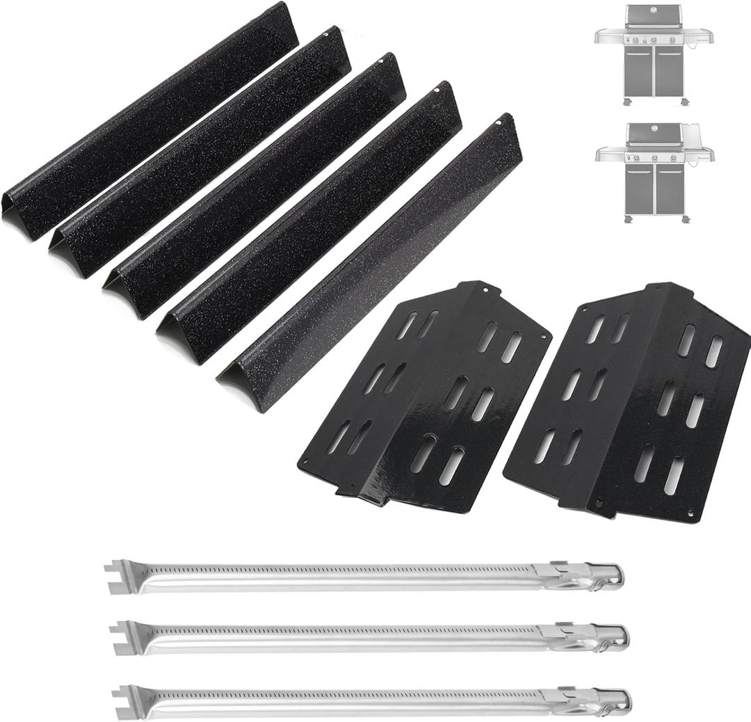 Grill Parts for Weber Genesis 300 Series w/Front Control, 7621 Flavorizer Bars and Heat Deflector 62752 Burner Kit for Weber Genesis 300 E/S/EP 310 320 330 for Weber Genesis 300 Accessories