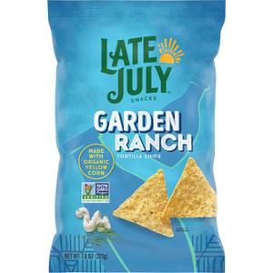 4 x Late July Snacks, Garden Ranch Tortilla Chips, 7.8-oz. Bag (7.8 Ounce (Pack of 1))