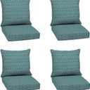 Arden Outdoor Deep Seat Cushion Set (4-Pack), 22 in x 24 in, Weather-Proof, Rain-Proof, Fade Resistant Patio Cushion for Chair, Sofa, and Couch Alana Tile