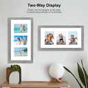 Hongkee 10x20 Picture Frame Set of 2, Rustic Grey Wood Frame with Real Glass Collage Frame, Display Pictures Three 5x7 With Mat or 10 x 20 Without Mat - Horizontal or Vertical Wall Mounting, 10x20 in matted to 3-5x7