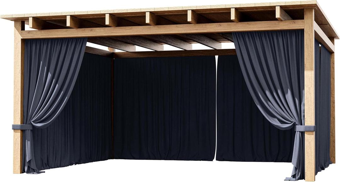 4-Panel Gazebo Curtain, 1214ft Waterproof Outdoor Privacy Panels with Zipper, Designed for Patio & Backyard Gazebo Tent (Curtain Only)