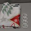 Sunlit Geometric Modern Design Christmas Shower Curtain Christmas Tree Bathroom Home Office Holiday Wall Decoration as Tapestry and Photo Booth Backdrop Red Green White Printed