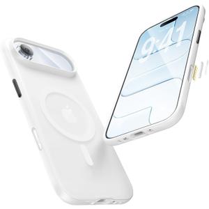 Maledan Anti-Slip for iPhone Air Case with Coverd Camera Control - Fit for Magsafe Magnetic 17 Air Phone Case, Slim Military Shockproof Case for Apple iPhone Air, Clean White/Translucent Back