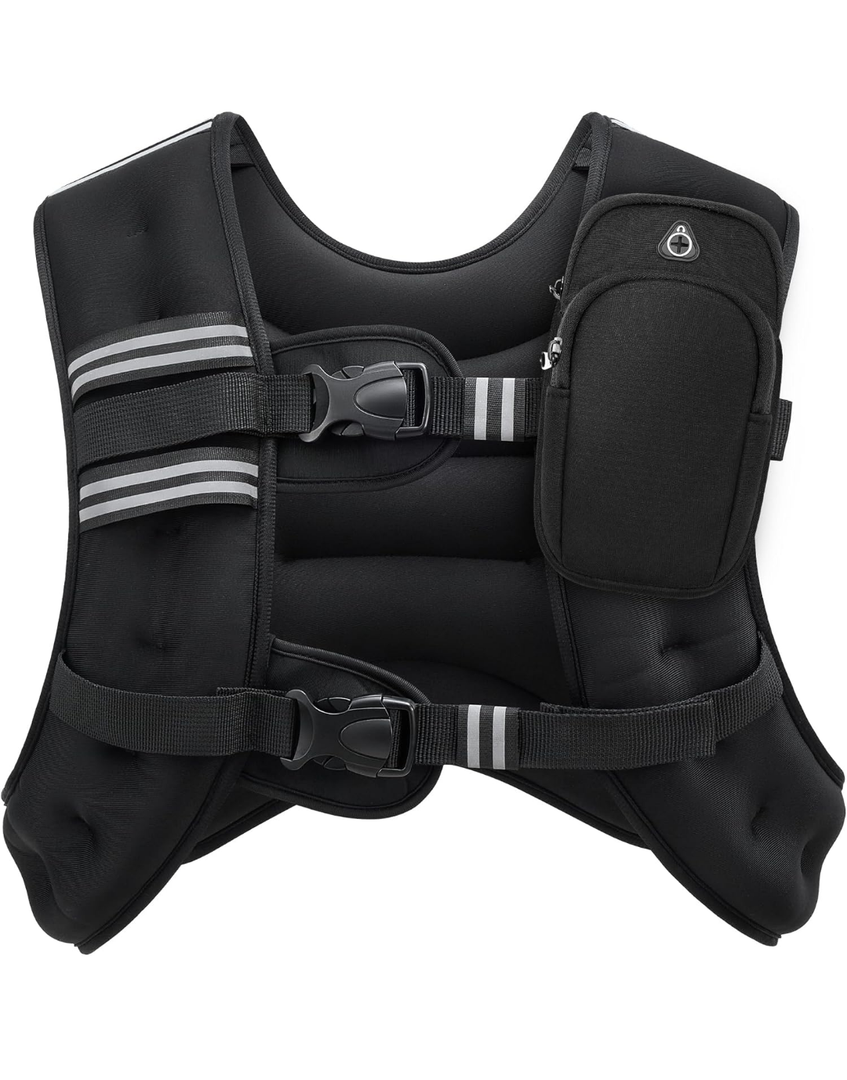 ZELUS Weighted Vest, 30lb Weight Vest with Reflective Stripe for Workout, Strength Training, Running, Fitness, Muscle Building, Weight Loss, Weightlifting