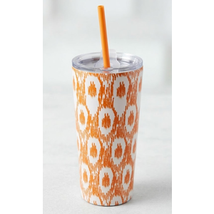 24oz Insulated Straw Tumbler Keeps Drinks Hot & Cold, Orange