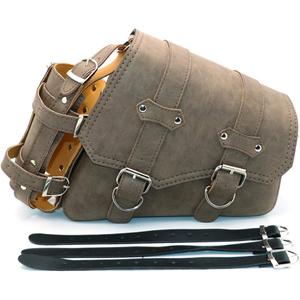 evomosa Universal Motorcycle Saddlebags PU Leather Side Tool Bags for Saddlebag -Brown (Right Side)