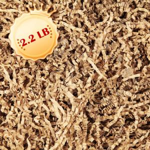 DUOTAN Brown Crinkle Cut Paper Shred Filler (2.2 LB), Shredded Paper for Gift Basket Filler, Gift Wrapping, Crinkle Paper Decoration for Birthdays, Weddings, Anniversaries
