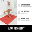 GORILLA GRIP Memory Foam Bath Mat, Soft Absorbent US Designed Bathroom Rug, Gripping Dots Machine Washable Bathmat, Cushioned Floor Mats, Shower Sink Rugs Room Dcor Accessories, 24x17 Coral