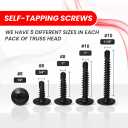 2 x Black Truss Head Self Tapping Screws for Metal Stainless Steel 410 Pack of 60 (#8x1/2, #8x3/4,#8x1,#10x1,#10x1-1/2)5 Sizes Sheet Metal Screws Self Drilling Screws Rust & Wear Resistant