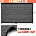 MYFAMIREA Commercial Floor Mat 4' x 6' Extra Large Front Door Industrial Rug Heavy Duty Brush Step Entrance Mat Weather Utility Rug with Non Slip Rubber Backing Low Profile for Entryway, Charcoal Grey
