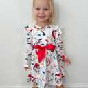 Disney Princess Frozen Elsa Minnie Mickey Stitch Ruffle Sleeve Dress A Line Long Sleeve Kids Clothes Baby to Toddler (XS)