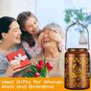 Cardinal Solar Lanterns Outdoor Waterproof Garden Decor, Christmas Cardinal Birthday Gifts for Women Mom Grandma,Hanging Metal Solar Lanterns LED Decoration(01-Red Bird)