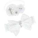 BBTDIN Baby Baptism Headband Bow Newborn Christening Hair Band Baby Baptism Lace Headwear BBG48 (C2-Cross Set)