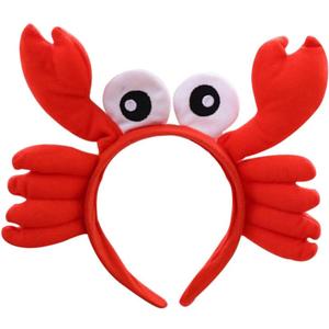 NUOBESTY Crab Headband Crab Costume Accessories Lobster Hair Hoops Plush Animal Hair Band Headwear for Halloween Dress Up Christmas Party