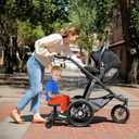 2026 New-Universal Stroller Board with Detachable Seat, 2in1 Sit and Stand Stroller Connectors for Most Strollers, Holds Children Up to 55 LBs Stroller Standing Board(Black)