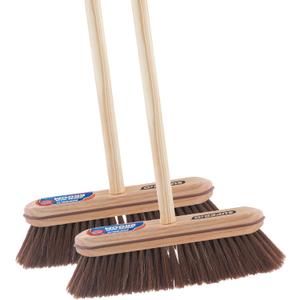 Superio Kitchen and Home Horsehair Broom with Wood Handle, Fine Premium Bristles - Heavy Duty Household Broom Easy Swiping Dust and Wisp Floors and Corners 2-Pack