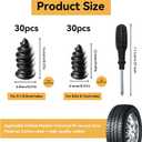 60PCS Tire Repair Rubber Nail Kit, Screw in Tire Plugs with Screwdriver, Tire Repair Screws Individual Packaging, Universal for Car Motorcycle Truck Tubeless Tire Puncture Repair