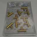 10 Pack Gold Cabinet Knobs 2 Inch - Brushed Brass Drawer Knobs Single Hole Gold T Bar Hardware Drawer Pulls for Kitchen Cabinets and Dressers