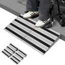 Nuvium 4" Rise Modular Threshold Ramp for Doorways, Stable Wheelchair Ramp for Home Steps, Aluminum Door Ramp and Curb Ramp for Scooters, Power Chairs, Cars, 1100LBS Load Capacity