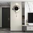 Large Modern Decorative Pendulum Wall Clock for Living Room Decor, 16*28in
