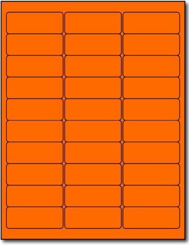 Fluorescent Orange Address Labels 1" x 2-5/8" -3000 Neon Colored Mailing Labels, High Visibility Shipping Color Coding Labels, Printable Stickers (Inkjet/Laser Printers) Permanent Adhesive 30up Label