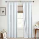 Mrs.Naturall Viral Neutral Warm White Linen 100% Blackout Curtains 84 Inches Long for Living Room Bedroom,Cortinas Blancas para Dormitorio Black Out Curtains 84 Inch Length 2 Panels Set