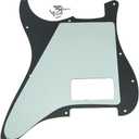 KAISH 11 Hole ST/Strat Style One Humbucker Guitar Pickguard Scratch Plate for Delonge Stratocaster/Strat Black 3 Ply