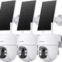2K Cameras for Home Security-2.4G WiFi Outdoor Camera Wireless Solar/Battery Powered, 360 Viewing, Human Detection, Color Night Vision, Cloud/SD Storage B6 (B6-White-3pack-2.4G)