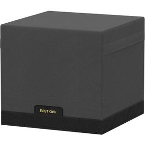 EAST OAK 28Inch Fire Pit Table Cover for Outdoor Propane Fire Pit Table, 600D Heavy-Duty Fabric, Waterproof, Dustproof and All-Weather Resistant (28''L x 28''W x 25.6''H, Black) (Dark Grey)