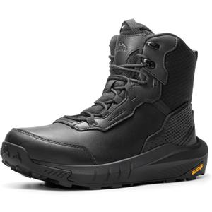 NORTIV 8 Men's Waterproof Tactical Work Winter Boots Cushion Sole Lightweight Leather Non-Slip Combat Boots with Arch Support for Military Motorcycle Hiking HydroRange (US-12W, Black)
