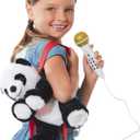 Singing Machine Portable Karaoke Machine for Kids, Plush Toy Backpack with Microphone - The Sing Along Crew, Big Pand (Black & White) - Built-In Karaoke Speaker with Songs, Sound Effects, & Recorder