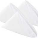 Cloth Napkins 17x17 inch Washable Polyester Dinner Napkins Soft Table Napkins for Wedding Party Dining Banquet (White,50PCS)