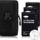 Prudiut 3  5" Waterproof Notepad Notebook with Weatherproof Pen and Fabric Notebook Cover, Write in the Rain Pocket Notebook Waterproof Small Notepad for Outdoor Activities Recording
