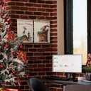 LZYRF Funny Adorable Santa Claus Reindeer Wall Art Poster Framed, Funny Christmas Decor, Cute Christmas Winter Holiday Canvas Prints Wall Decor for Home Bedroom Living Room, 12x16 Inch Set of 2