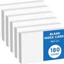 4x6 Note Cards Blank Index Cards, 180 Counts 4 x 6 Index Cards, 4x6 Notecards No Lines for Studying School, Blank on Both Sides, White Note Cards Bulk, 6 Pack of 30 Sheets