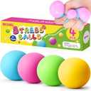 Stress Balls 4 Pack for Adults and Kids, Color Changing Squeeze Toys, Sensory Toys for Kids with Autism, Squishy Fidget Toys for Stress and Anxiety Relief, Prize for Classroom