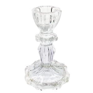 Glass Candlestick Holder - Decorative Taper Candle Holder Stand for Indoor or Outdoor Dining, Elegant Dinner Party Decorations, Birthday, Garden, Wedding, Home Dcor