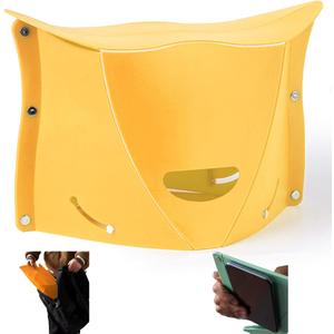Foldable Portable Outdoor Stool, Thickness of 0.5 in, Quick Opens for Camping Hiking Picnic Fishing Subway, Lightweight Mini Folding Travel Potty Stool, Footrest for Air Travel Yellow