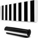 Black White Striped Gaming Mouse Pad XL, Non Slip Rubber Base Mousepad, Stitched Edges Desk Pad, Extended Large Mice Pad,31.5 X 11.8 Inch