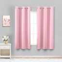 KOUFALL Kids Curtains for Bedroom,Nursery Curtains Girl Blackout Baby Pink Short Princess Room Decor for Teen Girls Bathroom Window,45 Inch Length (34"W x 45"L (Pack of 4))