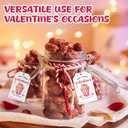 Cazhes Valentine's Day Paper Gift Tags, 50 Pcs Valentine Name Tag with String for Gifts Bags, Popcorn Holiday Presents Wrapping for Party Decoration Supplies - C06