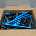 Folding Walker with 2 Skis and 5" Wheels, Lightweight Walkers for Seniors and Adults, Supports Up to 350 Pounds, Adjustable Height, Compact Standard Walker, Blue