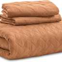 Bedsure Quilts King Size - Lightweight Bedspreads King Size with Basket Weave Pattern, Soft Quilt Bedding Set, Hazel Brown Comforter Set Coverlet for All Seasons with 2 Pillow Shams (106" x 96") | Skin-Friendly Soft, All-Season Comfort, Breathable, Lightweight, Machine Washable