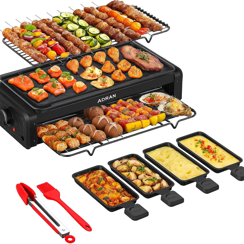 AORAN Indoor Grills Electric Smokeless – Versatile Smokeless Indoor Grill for Home Cooking, Featuring Indoor Grills Electric Smokeless, Skillet Griddle, and Kitchen Griddle Black